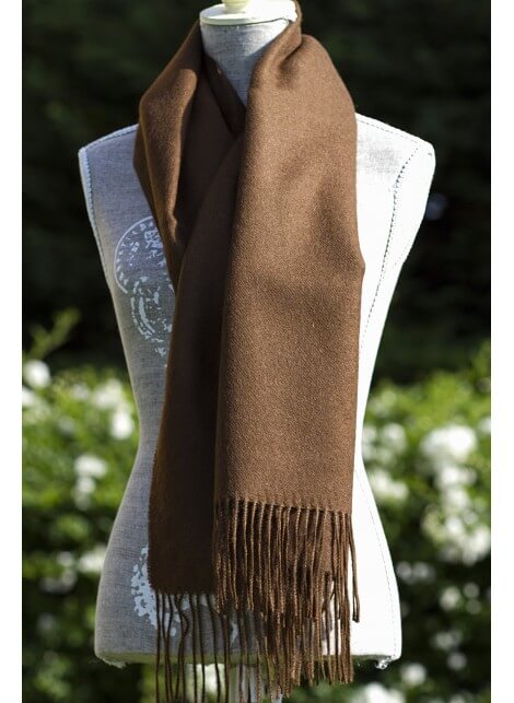 Scarves Classic Different Colors - Alpaca scarf plain chocolate brown